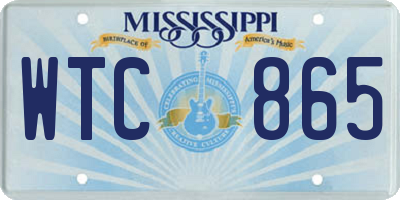 MS license plate WTC865