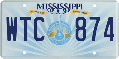 MS license plate WTC874