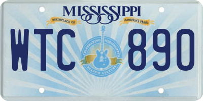 MS license plate WTC890