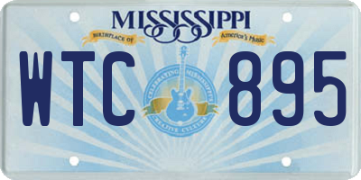 MS license plate WTC895