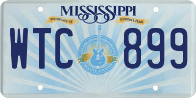 MS license plate WTC899