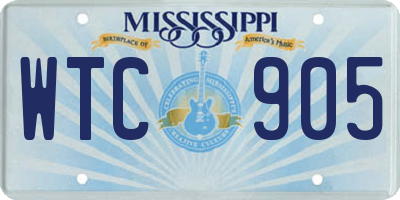 MS license plate WTC905
