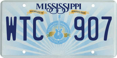 MS license plate WTC907