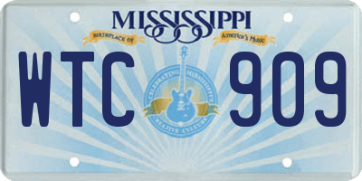 MS license plate WTC909