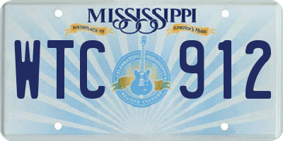 MS license plate WTC912