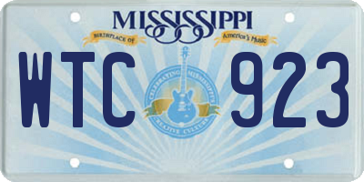 MS license plate WTC923