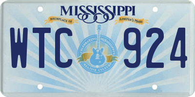 MS license plate WTC924