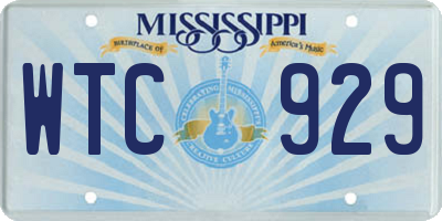 MS license plate WTC929