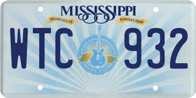 MS license plate WTC932
