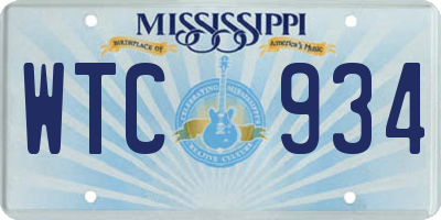 MS license plate WTC934