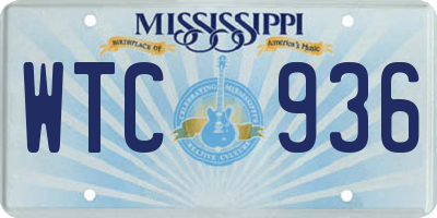 MS license plate WTC936