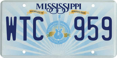 MS license plate WTC959