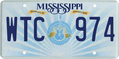 MS license plate WTC974