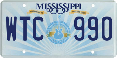 MS license plate WTC990