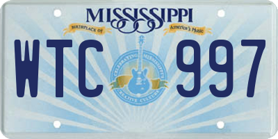 MS license plate WTC997