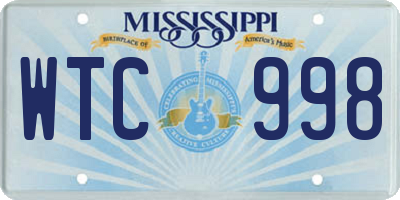 MS license plate WTC998