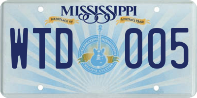 MS license plate WTD005