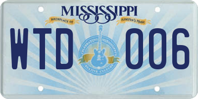 MS license plate WTD006