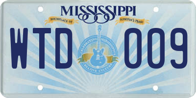 MS license plate WTD009