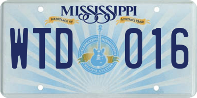 MS license plate WTD016