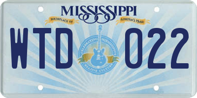 MS license plate WTD022
