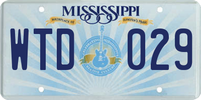 MS license plate WTD029