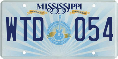 MS license plate WTD054