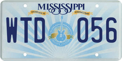 MS license plate WTD056