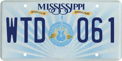 MS license plate WTD061