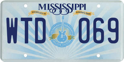 MS license plate WTD069