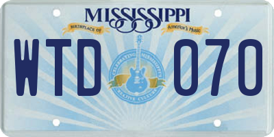 MS license plate WTD070