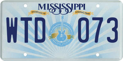 MS license plate WTD073