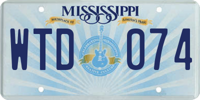 MS license plate WTD074