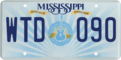 MS license plate WTD090