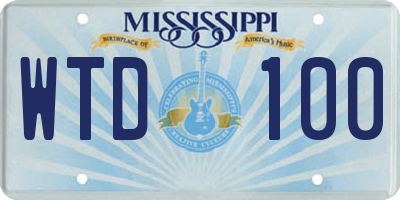 MS license plate WTD100