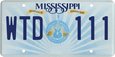 MS license plate WTD111