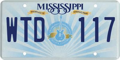 MS license plate WTD117