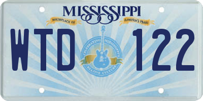 MS license plate WTD122