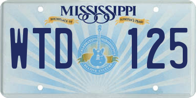 MS license plate WTD125
