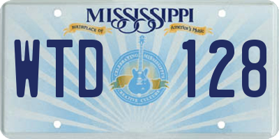 MS license plate WTD128