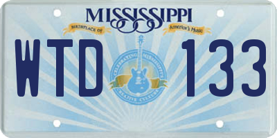 MS license plate WTD133