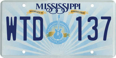 MS license plate WTD137
