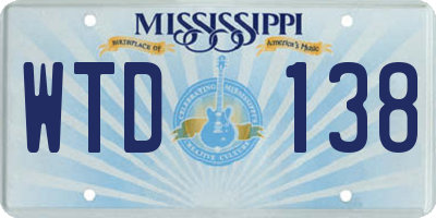 MS license plate WTD138