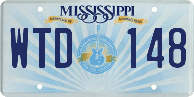 MS license plate WTD148