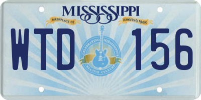 MS license plate WTD156