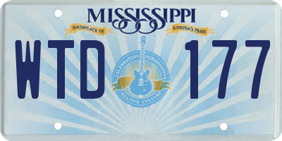 MS license plate WTD177
