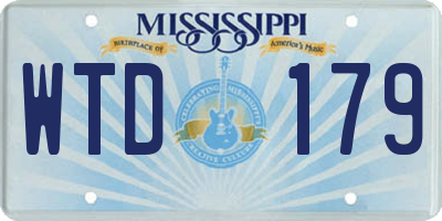 MS license plate WTD179