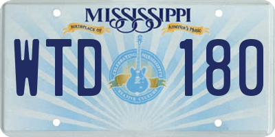 MS license plate WTD180