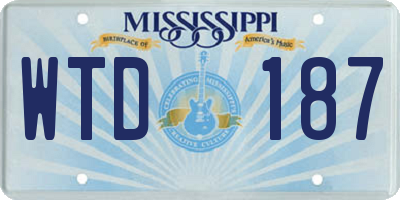 MS license plate WTD187