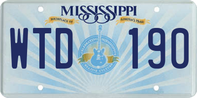 MS license plate WTD190